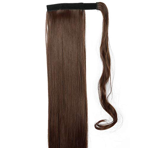 Coletas Postizas Largas Pelo Extensiones de Pelo [ Sostenido Wrap Around ] Clips Antideslizante Ofrecido 26"/66CM - Lisa