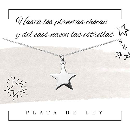 Colgante estrella Plata de Ley con tarjeta regalo amigo invisible de trabajo