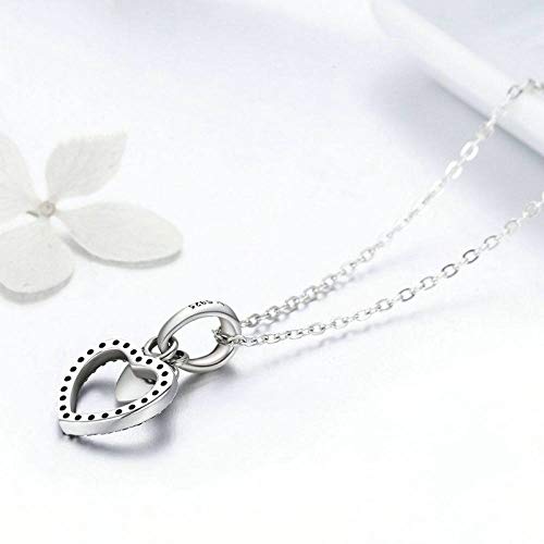 Colgantes De Plata 925 Para Mujer,Personalidad Chainless Moderna Mamá El Día De La Madre En Forma De Corazón Encante Shape Para Señoras Vacaciones Regalo Regalo De San Valentín Navidad Regalo