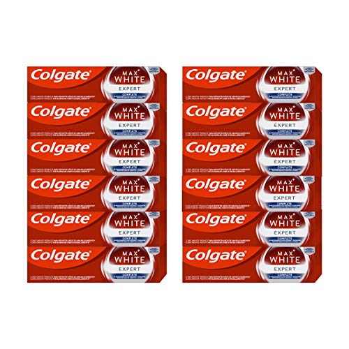 Colgate Max White Expert Complete, Pasta de Dientes, blanqueamiento instantáneo y duradero - Pack 12 uds x 75ml