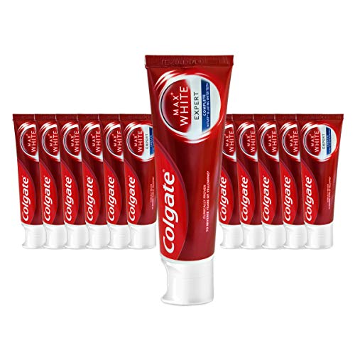 Colgate Max White Expert Complete, Pasta de Dientes, blanqueamiento instantáneo y duradero - Pack 12 uds x 75ml