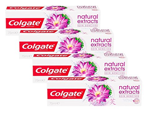 Colgate Naturals Extracts Flor de Loto Dentífrico - 4 Recipientes de 75 ml - Total: 300 ml