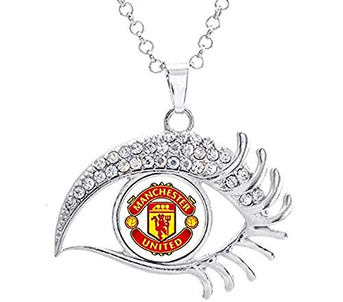 Collar 16Mm Inter Liverpool Madrid Juventus FC Barcelona Equipo Foto Botón A Presión De Cristal Collar con Forma De Cristal Blanco
