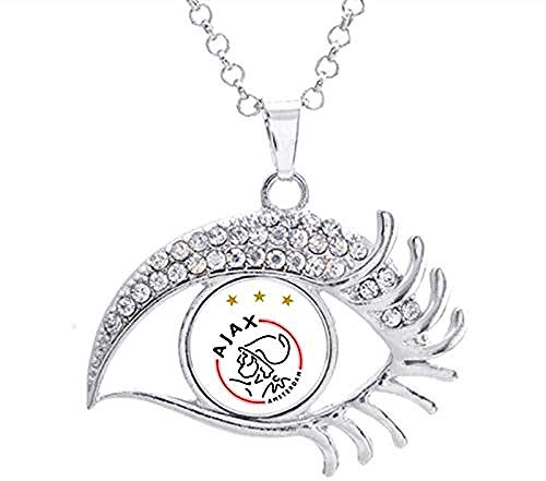 Collar 16Mm Inter Liverpool Madrid Juventus FC Barcelona Equipo Foto Botón A Presión De Cristal Collar con Forma De Cristal Blanco