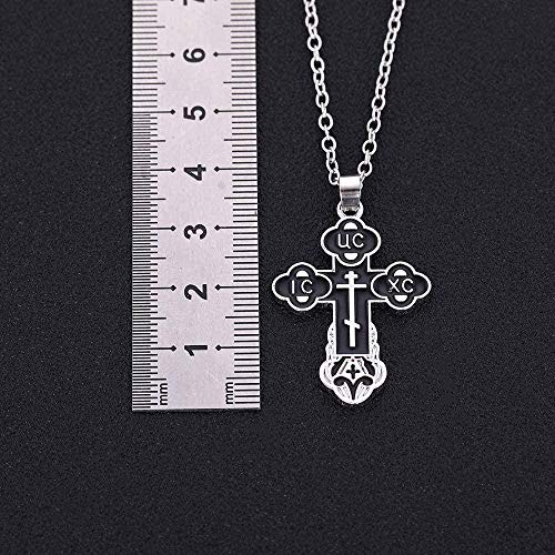 Collar Anzuelo De Pescado Esmaltado Ortodoxa Cruz De La Iglesia Oriental Jesús Encantos Religiosos Cristianos para Collares Pendientes Unisex