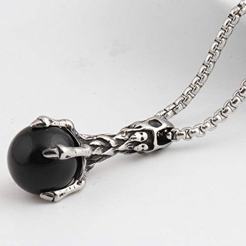 Collar Colgante Joyería Cráneo De Estilo Punk De Diseño Único con Colgante De Collar De Bola De Acero Inoxidable para Hombres