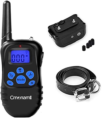 Collar De Adiestramiento De Cmoanmi,100% Resistente Al Agua Y Recargable para Perros Pequeños, Medianos Y Grandes, Nivel IP67 con Control Remoto De 300m De Alcance, Modo Pitido/Vibración