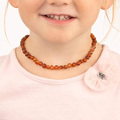 Collar de ámbar meraki – collar barroco de ámbar báltico sin pulir | Alivio del dolor alternativo, collar de ámbar báltico auténtico certificado | color coñac (12.5 pulgadas)
