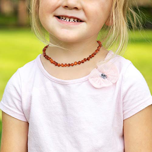 Collar de ámbar meraki – collar barroco de ámbar báltico sin pulir | Alivio del dolor alternativo, collar de ámbar báltico auténtico certificado | color coñac (12.5 pulgadas)