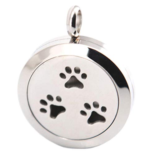 Collar De Perfume Collar Colgante Con Difusor De Aceite Esencial Joyería Perro Palma 30Mm Aromaterapia Aceite Esencial Quirúrgico Collar De Acero Inoxidable Colgante Colgante Difusor De Perfume