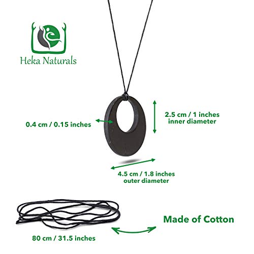 Collar de Shungite con Colgante Diseño Doble Círculo Hecho de Piedra Shungit para Protección Electromagnética | Joyería de Shungita Moderna, Usada para Equilibrar Chakras y Energía | Doble Círculo