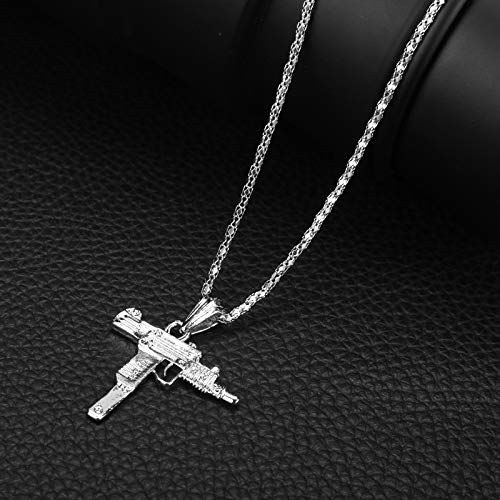 Collar Moda Colgante Collar Hombres Hip Hop Joyas Estilo del Ejército Hombres Hombres Collares Gótico Plateado