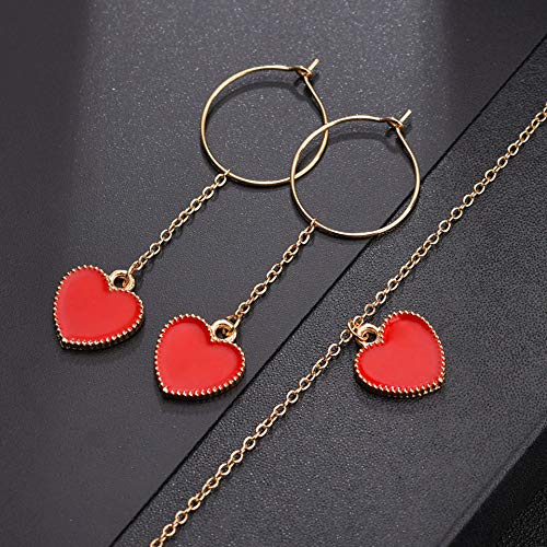 Collar Sólido Suerte Corazón Rojo Mujeres   Collar   Joyería Gran   Estilo De Moda Buen Significado Collar De Boda para Mujer