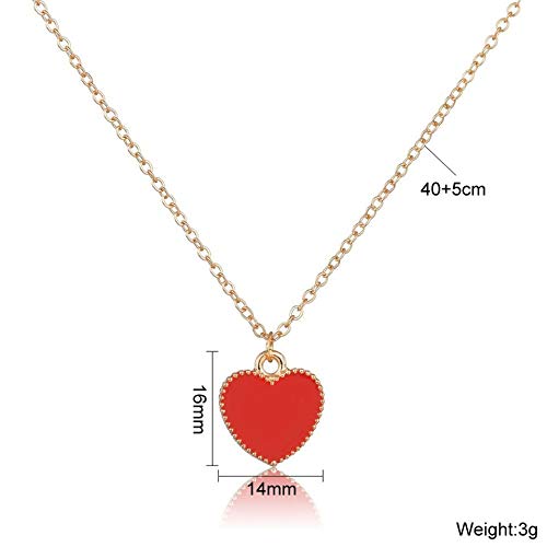 Collar Sólido Suerte Corazón Rojo Mujeres   Collar   Joyería Gran   Estilo De Moda Buen Significado Collar De Boda para Mujer