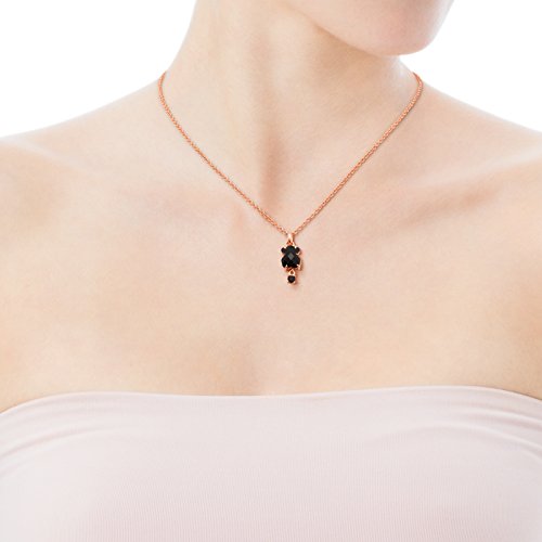 Collar TOUS Erma de plata vermeil rosa con oso de ónix y espinela, Largo: 45 cm, Oso 0,9 cm
