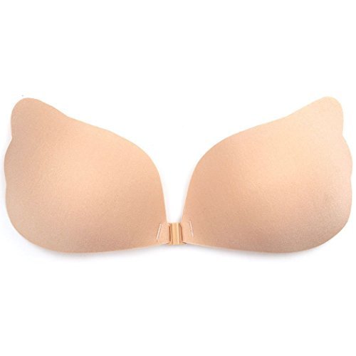 Colleer Sujetador Adhesivo, Profesional Push Up De Silicona Bra Invisible Adhesivo Reutilizable sin Tirantes Espalda para Mujer para El Vestido de La Boda (E, Beige)