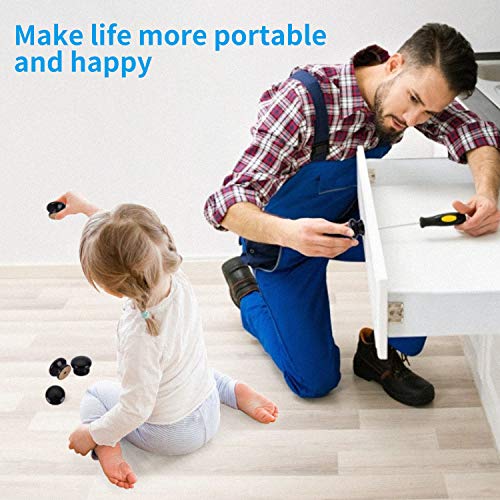 Colmanda Pomos para Cajones, 25 Piezas Tiradores de Cajón Forma de Hongo Pomo Madera Tiradores de Muebles con Tornillo Pour Mueble Armario Puerta Tiradores Manijas (Negro)