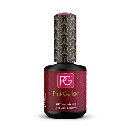 Color de pintauñas permanente Pink Gellac 205 Burgundy Red. Esmalte de gel, calidad profesional y fácil aplicación en casa. Esmaltes de uñas.