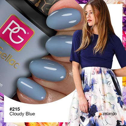 Color de pintauñas permanente Pink Gellac 215 Cloudy Blue. Esmalte de gel, calidad profesional y fácil aplicación en casa. Esmaltes de uñas.