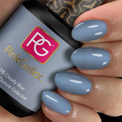 Color de pintauñas permanente Pink Gellac 215 Cloudy Blue. Esmalte de gel, calidad profesional y fácil aplicación en casa. Esmaltes de uñas.