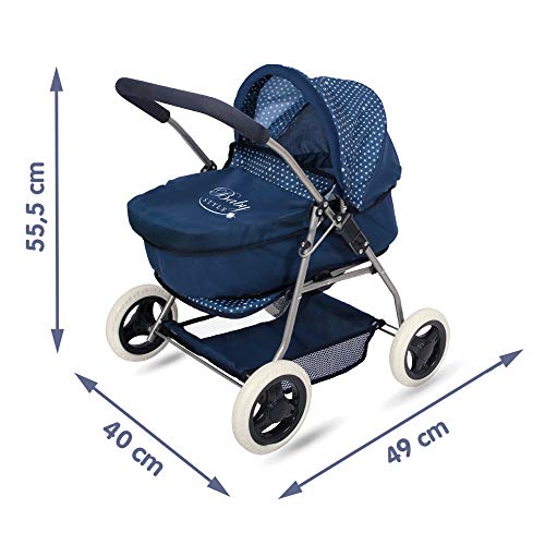 ColorBaby -  Cochecito de muñecas plegable 3 en 1 Baby Style, Azul(44919)