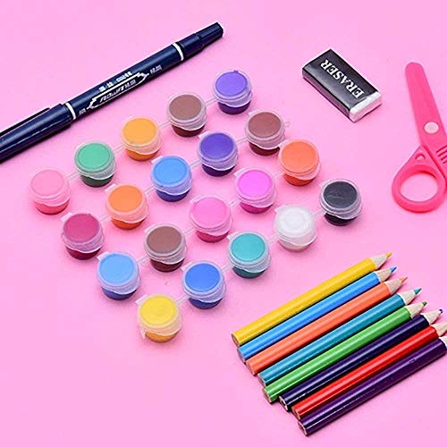 Colorear materiales de arte Conjunto de Arte en Dibujo Y Pintura Más Caso portátil en un compacto sistema de la pluma y Juntas Doodle del garabato (Color: Natural, Tamaño: Tamaño libre), Tamaño: tamañ