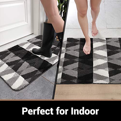 Color&Geometry Felpudo de Entrada, 50 x 80 cm Interior Alfombra de Baño Antideslizante, Lavable a Máquina, Suave, Duradero Tapete para Puerta para Sala de Estar, Pasillo, Patio, Gris