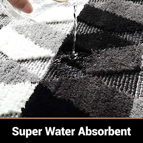 Color&Geometry Felpudo de Entrada, 50 x 80 cm Interior Alfombra de Baño Antideslizante, Lavable a Máquina, Suave, Duradero Tapete para Puerta para Sala de Estar, Pasillo, Patio, Gris