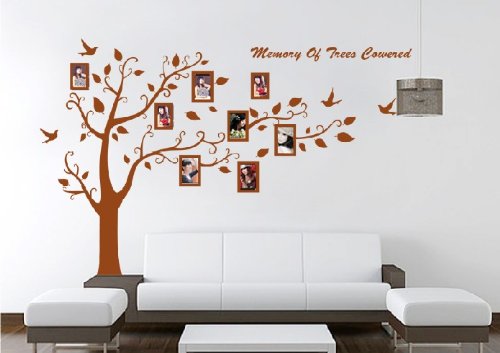 Colour negro Pegatina de la etiqueta PVC enormes marco de fotos memoria árbol Vine rama extraíble adhesivo decorativo para pared adhesivo 200 cm (H) (al máximo de tu conducción)