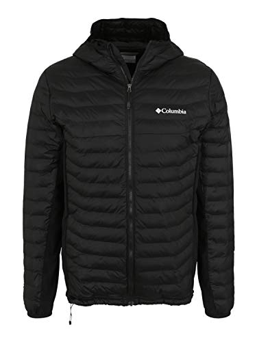 Columbia 1773271 POWDER LITE LIGHT HOODED JACKET, Chaqueta con capucha, Hombre, Aislamiento sintético Hi-Loft, Negro (Black), Talla XXL