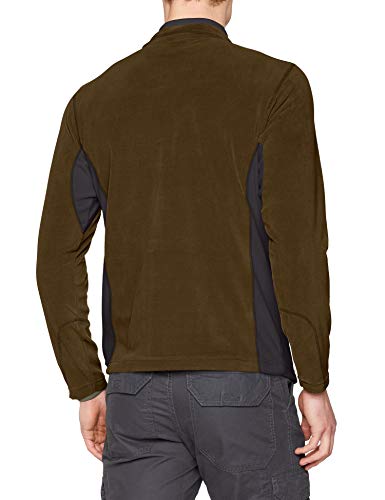 Columbia Klamath Range II Forro Polar con Media Cremallera, Hombre, Verde, Negro (Olive Green, Shark), M