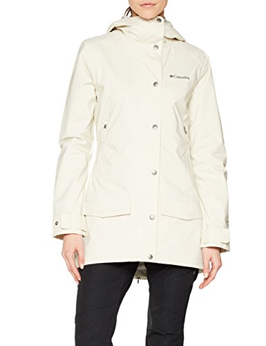 Columbia Rainy Creek Chaqueta Impermeable, Poliéster, Mujer, Beige (Stone), L