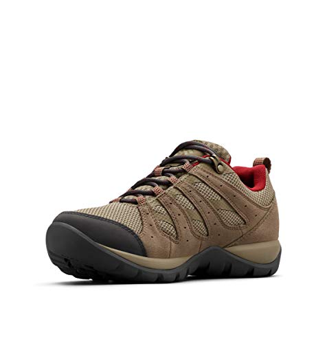 Columbia Redmond V2, Zapatillas de Senderismo Impermeables para Mujer, Marrón, Rojo (Pebble, Beet), 39 EU