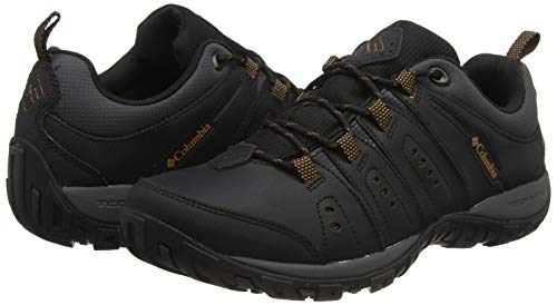 Columbia Woodburn II, Zapatilla Multideporte Hombres, Black (Black, Goldenrod 010), 42.5 EU
