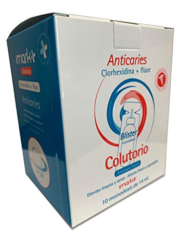 Colutorio enjuague bucal monodosis para viaje (Clorhexidina y Fluor)