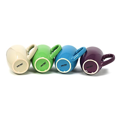 com-four® 4x Juego de tazas de café hecho de cerámica, tazas de café coloridas, cafetera en diferentes colores, 300 ml (04 piezas - colorido)