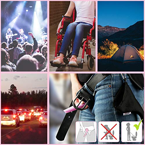 COM-FOUR® urinario de dos partes para mujer para llevar con una bolsa de transporte - ayuda para orinar móvil hecha de silicona - orinar de pie mientras viaja, festival (02 piezas con bolsa - violeta)