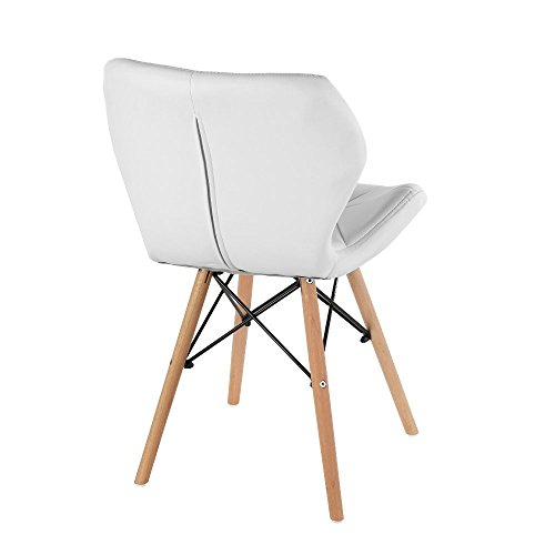 Comfortableplus-Pack de 4 sillas Inspiradas en Cecilia Millmead Silla de Comedor Blanca de Estilo Retro Silla de Comedor de Estilo Mariposa (más para niños)