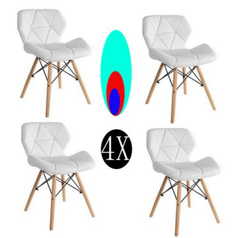 Comfortableplus-Pack de 4 sillas Inspiradas en Cecilia Millmead Silla de Comedor Blanca de Estilo Retro Silla de Comedor de Estilo Mariposa (más para niños)