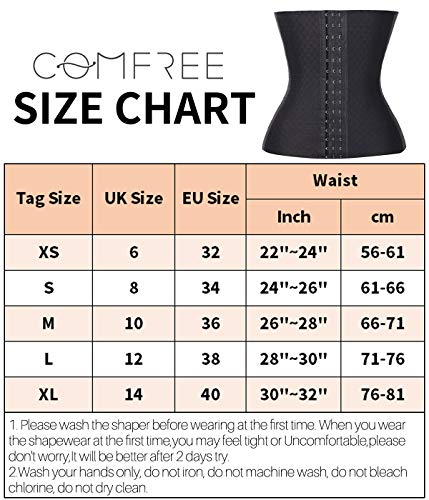 COMFREE Mujer Fajas Reductoras Corset Body Shaper Corsé Bustier Ajustable Cintura eloj de Arena Perder Peso L Negro