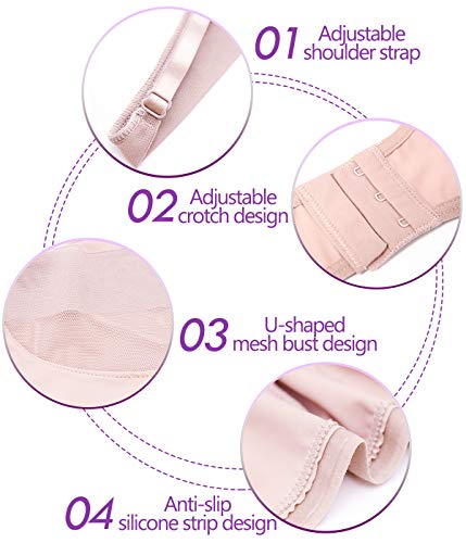 COMFREE Under Bust Vestido Moldeador Ajustables Combinación Moldeadora Mujer Control Dress Beige L