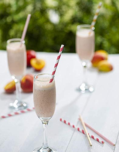 Comfy Package [Pack de 200] - Pajitas de Papel 100 % biodegradables - para Fiestas - Varios Patrones en Rosa y Dorado