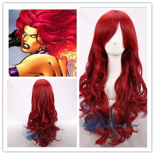 Comic Batman Poison Ivy Pamela Lillian Isley peluca sintética roja oscura Cosplay pelo fiesta de Halloween juego de roles + gorra de peluca