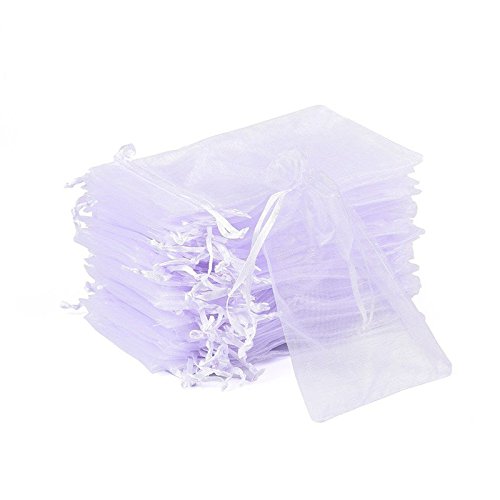 Comius Bolsitas de Tela para Regalos, 100 Piezas Blanco Bolsas de Organza de Regalo para Boda Favores y Joyas (10 * 15cm)