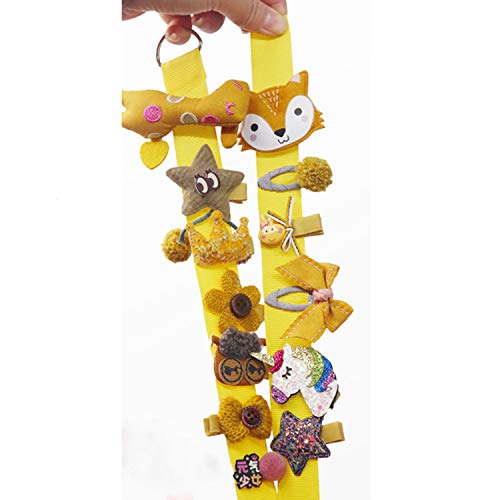 Comius Sharp 24 lazos de pinzas para el cabello para bebés con una exquisita caja de regalo, accesorios para el cabello, pinzas para el cabello con cola de caballo, set para niños pequeños (amarillo)