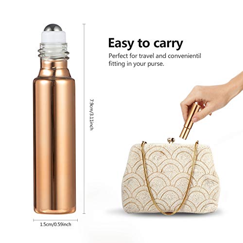 Comius Sharp 9 pcs 10ml 3 Colores Botellas divididas con láser Evite la luz, Botellas de Rodillos de Aceite con 3 goteros, Botellas de Perfume Ideal para el hogar, Viajes, Uso de fragancias