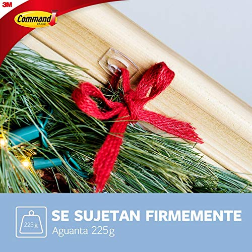 Command 17006CLR Pack de 6 ganchos con tiras, transparente, Mini, Set de 6 Piezas