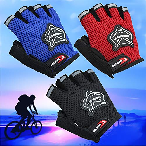 Cómodo a los guantes del tacto de los hombres de la bicicleta medio dedo | Slip Anti- | Guantes transpirable camino de la bicicleta GlovesSports bicicleta for Adultos y Niños Adecuado para una varieda