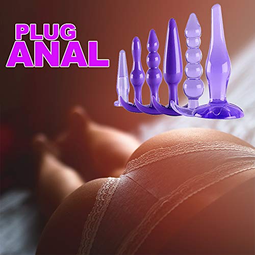 Cómodo Silicona M édica Púrpura 6 Piezas Juguetes Para Parejas Principiantes Ḅùtt AṈḁl Plùg Vibrḁdôr Vibrḁdôr Pḁrḁ Mùjêrêṧ Pḁrêjḁ PriṈcipiḁṈtêṧ Hômbrêṧ Gḁy Vidriô IṈflḁblê SilicôṈḁ Côlḁ Jùgùêtê