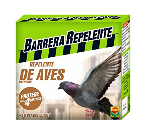 Compo Barrera Repelente de Aves, Protege hasta 4 m, 16 Platos de 20 g
